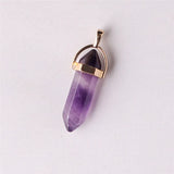 Hexagon Prism Rose Quartz Amethyst Opal Pendant Charms DIY Necklace
