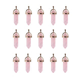 Hexagon Prism Rose Quartz Amethyst Opal Pendant Charms DIY Necklace