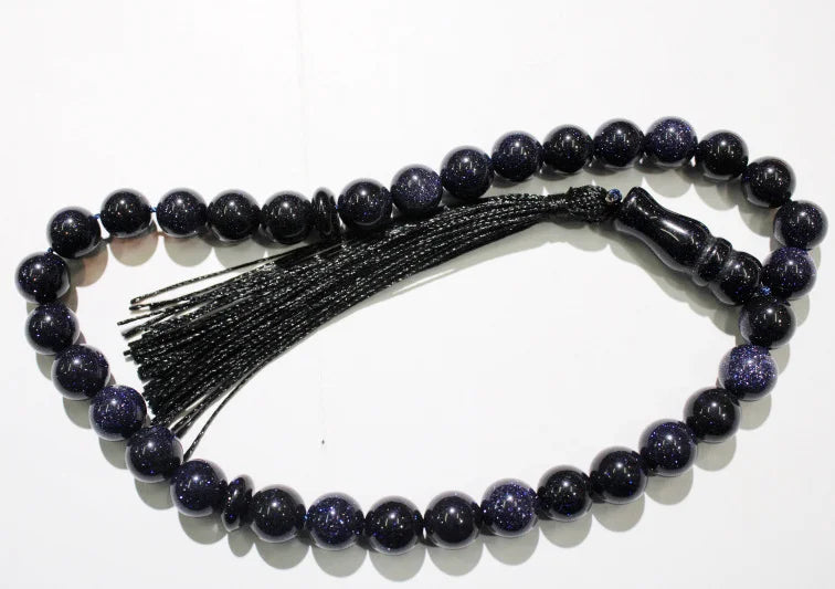 Natural Stone Quartz Crystal Aventurine Opal Tassel Tasbih Allah Rosary