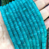 Natural Stone Aquamarine Angelite Ruby Red Tourmaline Chalcedony Rondelle