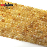 4mm Citrine Quartz Crystal Faceted Cube Beads for DIY Jewelry Making
