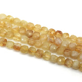 4mm Citrine Quartz Crystal Faceted Cube Beads for DIY Jewelry Making