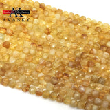 4mm Citrine Quartz Crystal Faceted Cube Beads for DIY Jewelry Making