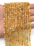 4mm Citrine Quartz Crystal Faceted Cube Beads for DIY Jewelry Making