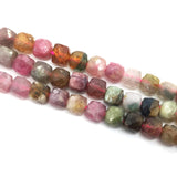 4mm Colorful Tourmaline Faceted Cube Loose Beads DIY Jewelry Making