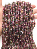 4mm Colorful Tourmaline Faceted Cube Loose Beads DIY Jewelry Making