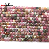 4mm Colorful Tourmaline Faceted Cube Loose Beads DIY Jewelry Making