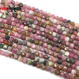 4mm Colorful Tourmaline Faceted Cube Loose Beads DIY Jewelry Making