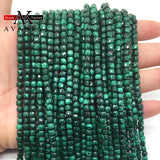 Green Malachite Faceted Cube Beads 4mm for DIY Bracelet Necklace