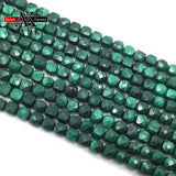 Green Malachite Faceted Cube Beads 4mm for DIY Bracelet Necklace
