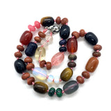 5x9mm & 10x14mm Stone Beads Set with Agate Charm for Necklace Jewelry
