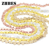6/8MM Love Heart Hematite Spacer Beads DIY Jewelry Making Bracelets