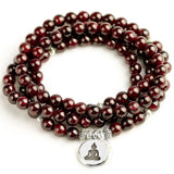 6MM Garnet Beads 108 Bracelet Necklace Yogi Jewelry Gift
