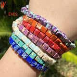 6mm Colorful Sea Sediment Jaspers Cube Spacer Beads 15''