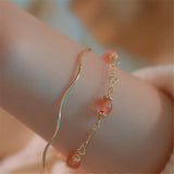 6mm South Red Agate Women Bracelet Ins Niche Magnetic Buckle