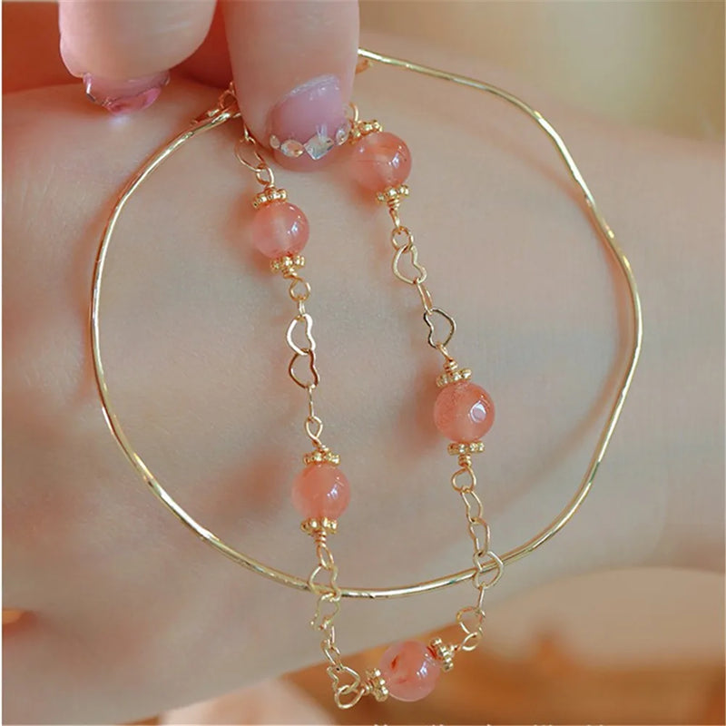 6mm South Red Agate Women Bracelet Ins Niche Magnetic Buckle