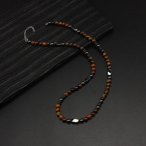 6mm Tiger-eye Hematite Beaded Necklace for Men