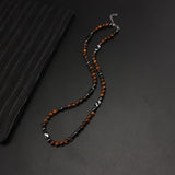 6mm Tiger-eye Hematite Beaded Necklace for Men