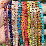 6x3mm Colorful Sea Sediment Jaspers Heart Round Loose Beads 15''