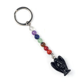 7 Chakra Angel Key Chain Reiki Healing Crystal Energy Beads Keyring