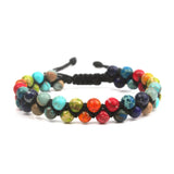 7 Chakra Rainbow Bracelet for Women Rope Woven Boho Yoga Jewelry