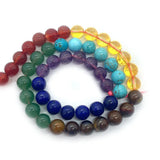 7 Chakra Round Beads Dragon Vein Agate Jewelry DIY Bracelet Accessories
