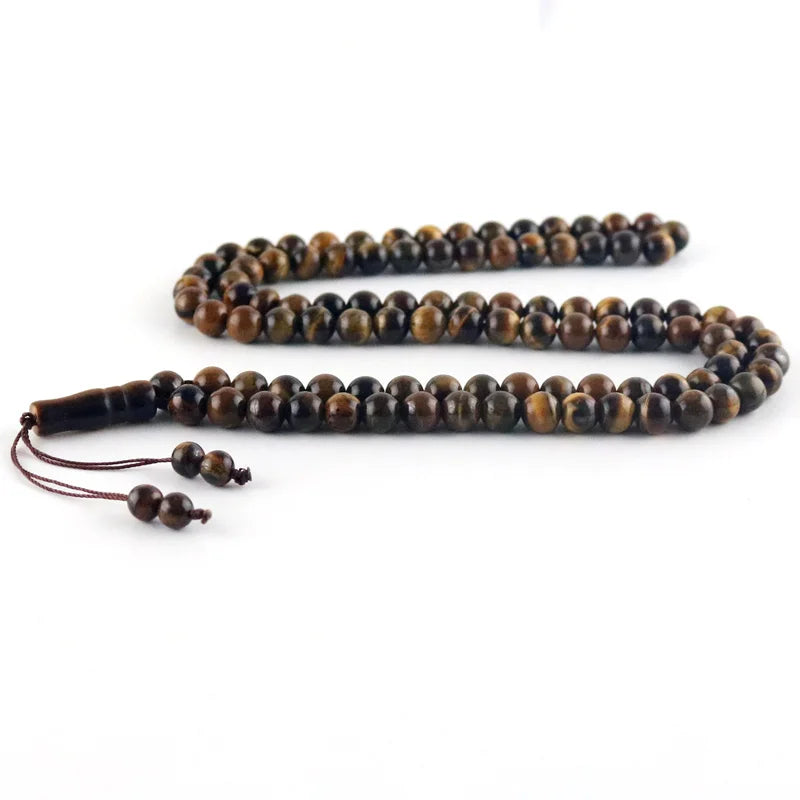 Tiger Eye Stone Tassel Pendant Islamic Rosary Muslim Tasbih
