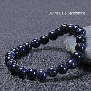 8-12mm Sand Stone Stretch Bracelet Retro Expandable Beads Jewelry
