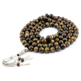 8mm Tiger Eye Stone Tassel Pendant Islamic Rosary for Women Men