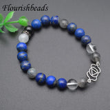 8mm Natural Stone Bead Bracelet Set - Amethyst Agates Lapis Citrine
