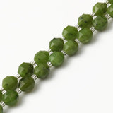 8mm Faceted Green Canadian Jades Loose Beads 15''Strands