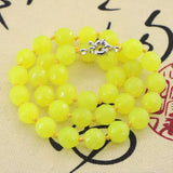 8mm Olive Green Jades Faceted Round Bead Necklace Wedding Christmas Jewelry