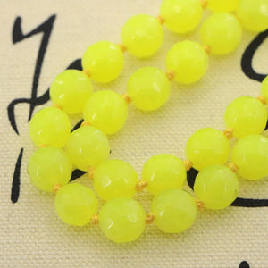 8mm Olive Green Jades Faceted Round Bead Necklace Wedding Christmas Jewelry