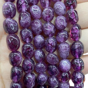 8x12MM Purple Lepidolite Crystal Spacer Beads for Jewelry Making