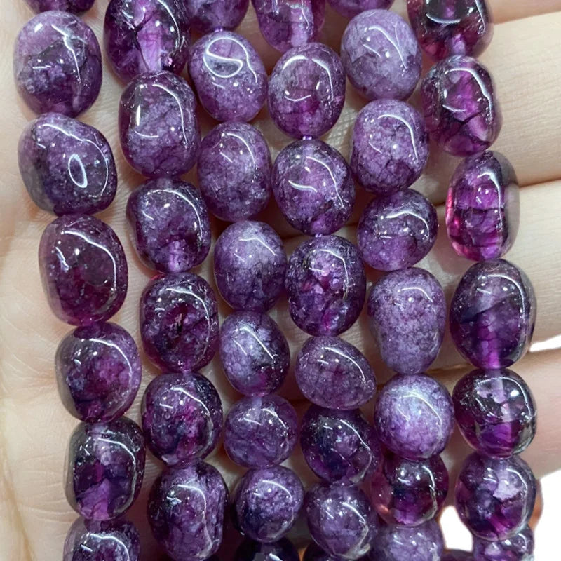 8x12MM Purple Lepidolite Crystal Spacer Beads for Jewelry Making