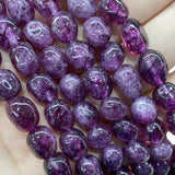 8x12MM Purple Lepidolite Crystal Spacer Beads for Jewelry Making