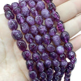 8x12MM Purple Lepidolite Crystal Spacer Beads for Jewelry Making
