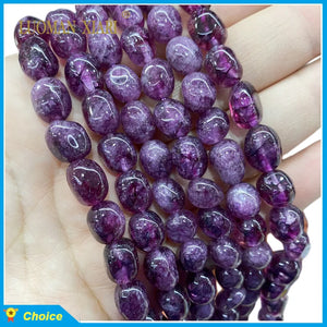 8x12MM Purple Lepidolite Crystal Spacer Beads for Jewelry Making