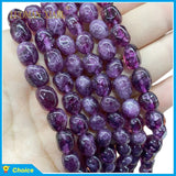 8x12MM Purple Lepidolite Crystal Spacer Beads for Jewelry Making