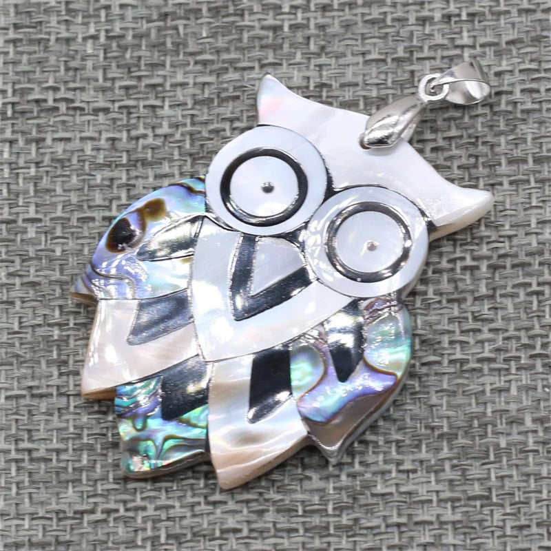 Abalone Shell Owl Pendant for Jewelry Making DIY
