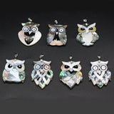 Abalone Shell Owl Pendant for Jewelry Making DIY
