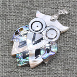 Abalone Shell Owl Pendant for Jewelry Making DIY