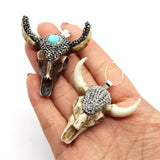 Bull Head Amulet Pendant for Jewelry Making DIY Resin Charm