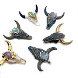 Vintage Bull Skull Necklace Pendant for Jewelry Making