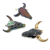 Vintage Bull Skull Necklace Pendant for Jewelry Making