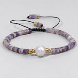 Natural Stone Adjustable Bracelet Single Big Pearl Pendant Bracelet