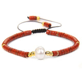 Natural Stone Adjustable Bracelet Single Big Pearl Pendant Bracelet