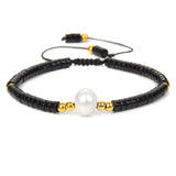 Natural Stone Adjustable Bracelet Single Big Pearl Pendant Bracelet