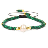 Natural Stone Adjustable Bracelet Single Big Pearl Pendant Bracelet