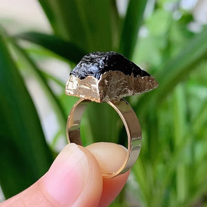 Natural Stone Adjustable Ring Tourmaline Kyanites Quartz Rings